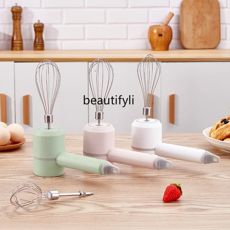 Batidor de huevos inalámbrico eléctrico para hornear en el hogar, batidor de huevos automático pequeño, batidor de crema de mano