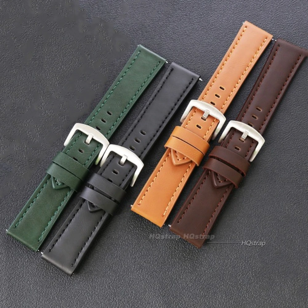 Leather Watch Band for Seiko Quick Release Sport Vintage Strap 18mm 20mm 22mm 24mm Watchband Army Sport Bracelet for Smartwatch