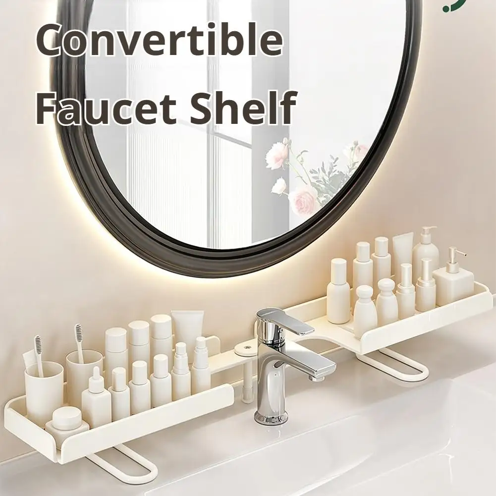 Faltbares Eckregal für Badezimmer, Wasserableitung, einfaches Regal für Armaturen, universeller Organizer ohne Bohren, Waschtisch-Aufbewahrung – Detail 10