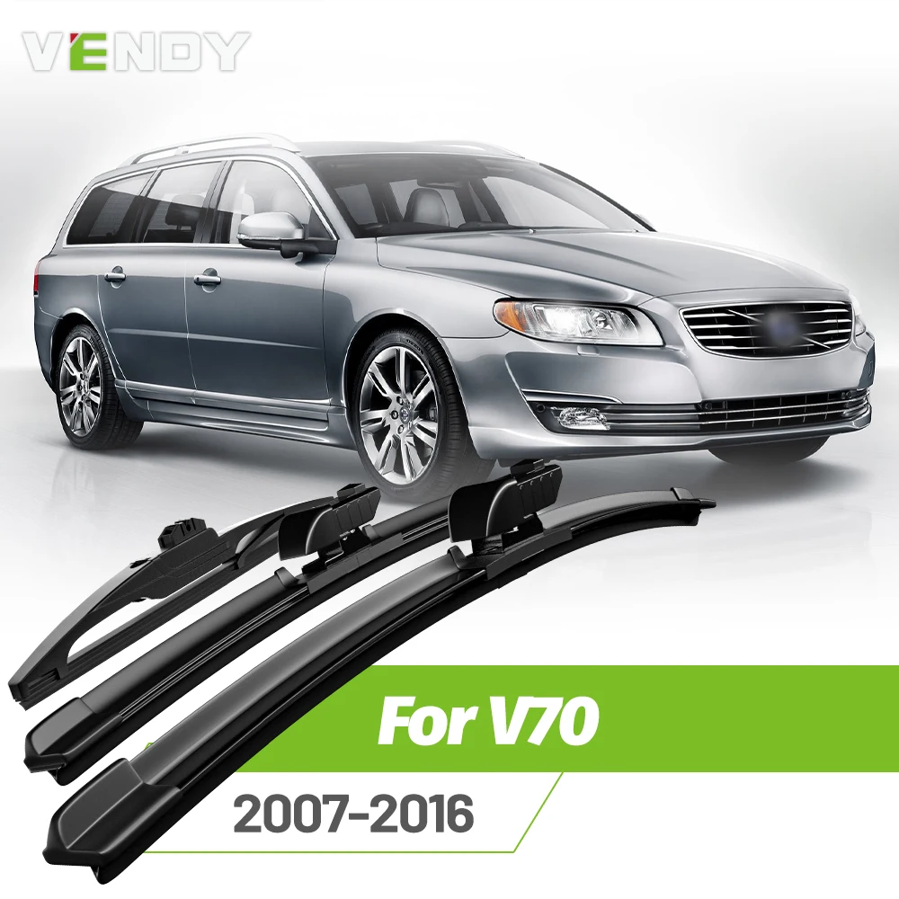 

Front & Rear Wiper Blades Set For Volvo V70 MK3 (135) 2007-2016 Windshield Windscreen Window Rain Brushes 26"+20"+14"