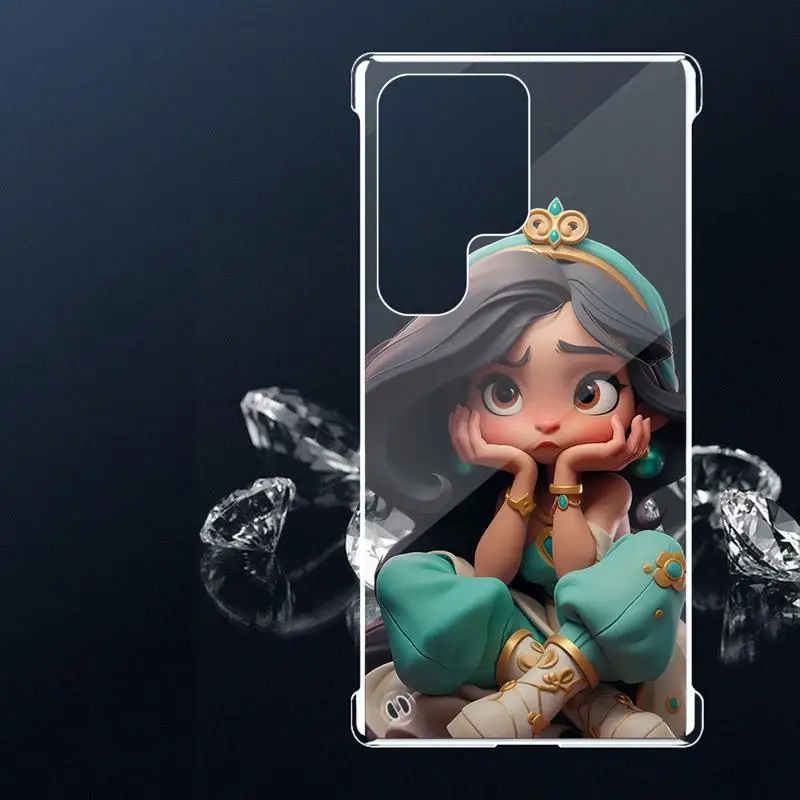 phone case for Samsung Galaxy S24 s23 Ultra FE cases s20 s21plus s22 borderless cooling clear funda Princess Bella Disney