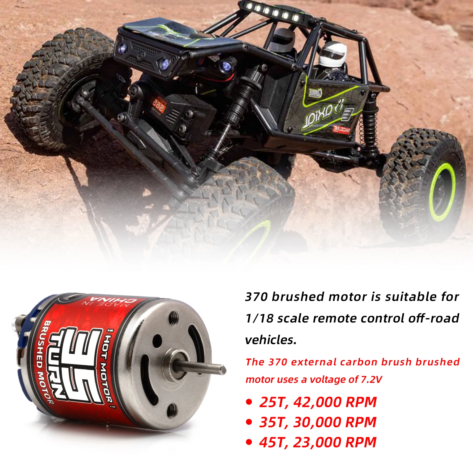 RCZIPROY RC ترقية 370 محرك خارجي ناعم 25T 35T 45T لـ 1/16 1/18 1/24 RC سيارة/سفينة الزاحف محوري SCX24 Tamiya Traxxas #5