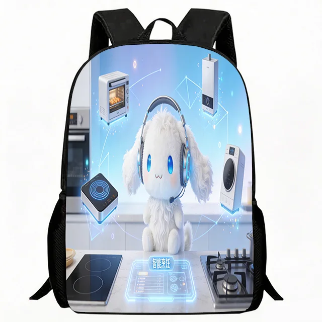 

Kids Bag Cinnamoroll Smart Kitchen Print Children Backpack, Futuristic Tech Cooking Scene Design School Bag, Lightweight Breatha