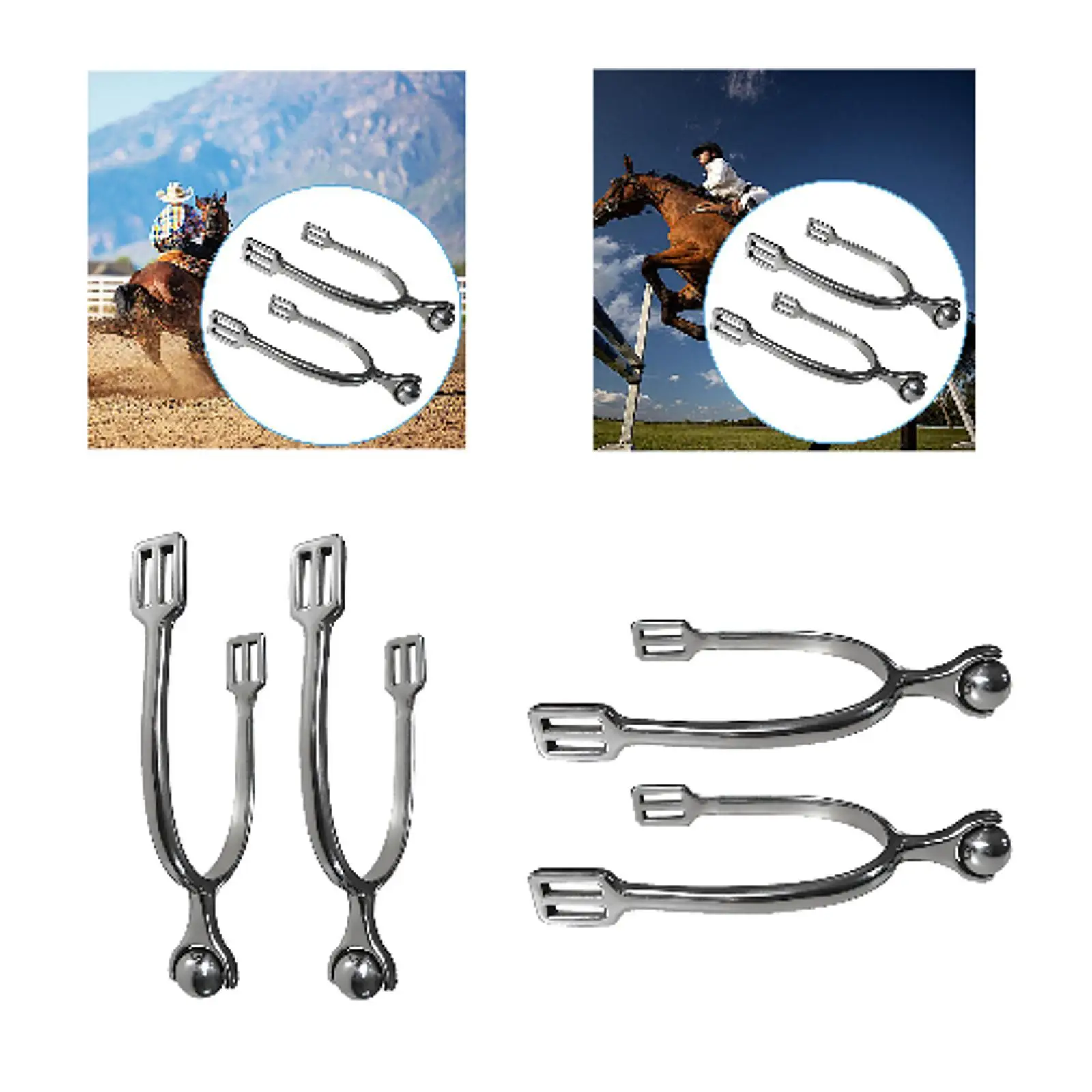 2x Western Horse Spur Horse Boot Spur Decoration for Men Women Cowboy Spur for Riding Equestrian Competition Boots Training