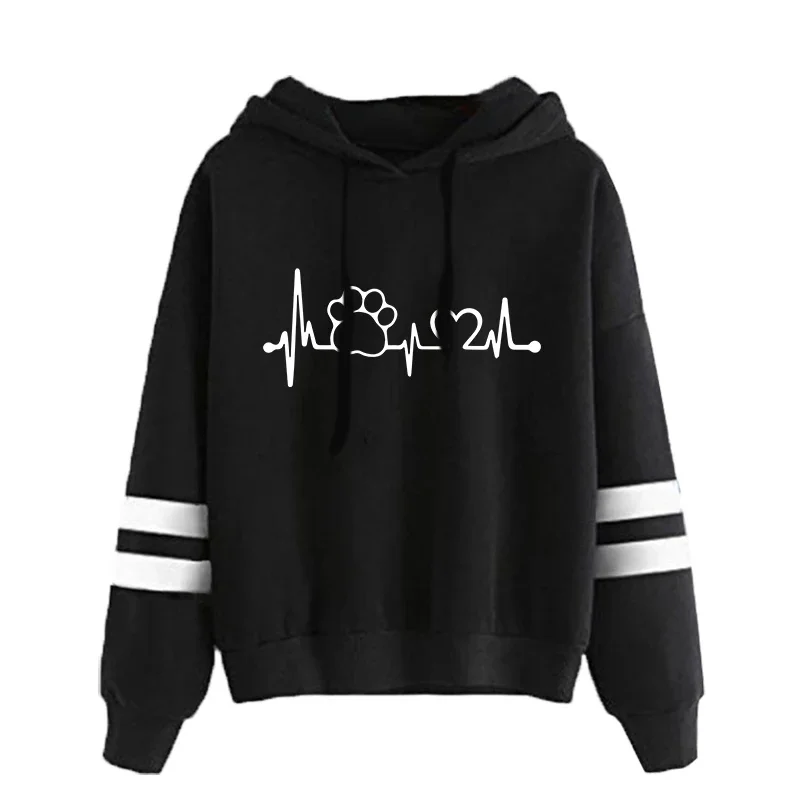 Modne bluzy damskie, uniwersalne, popularne, codzienne, z kapturem, w paski, odzież damska, do biegania, na co dzień, z nadrukiem, w stylu sportowym.