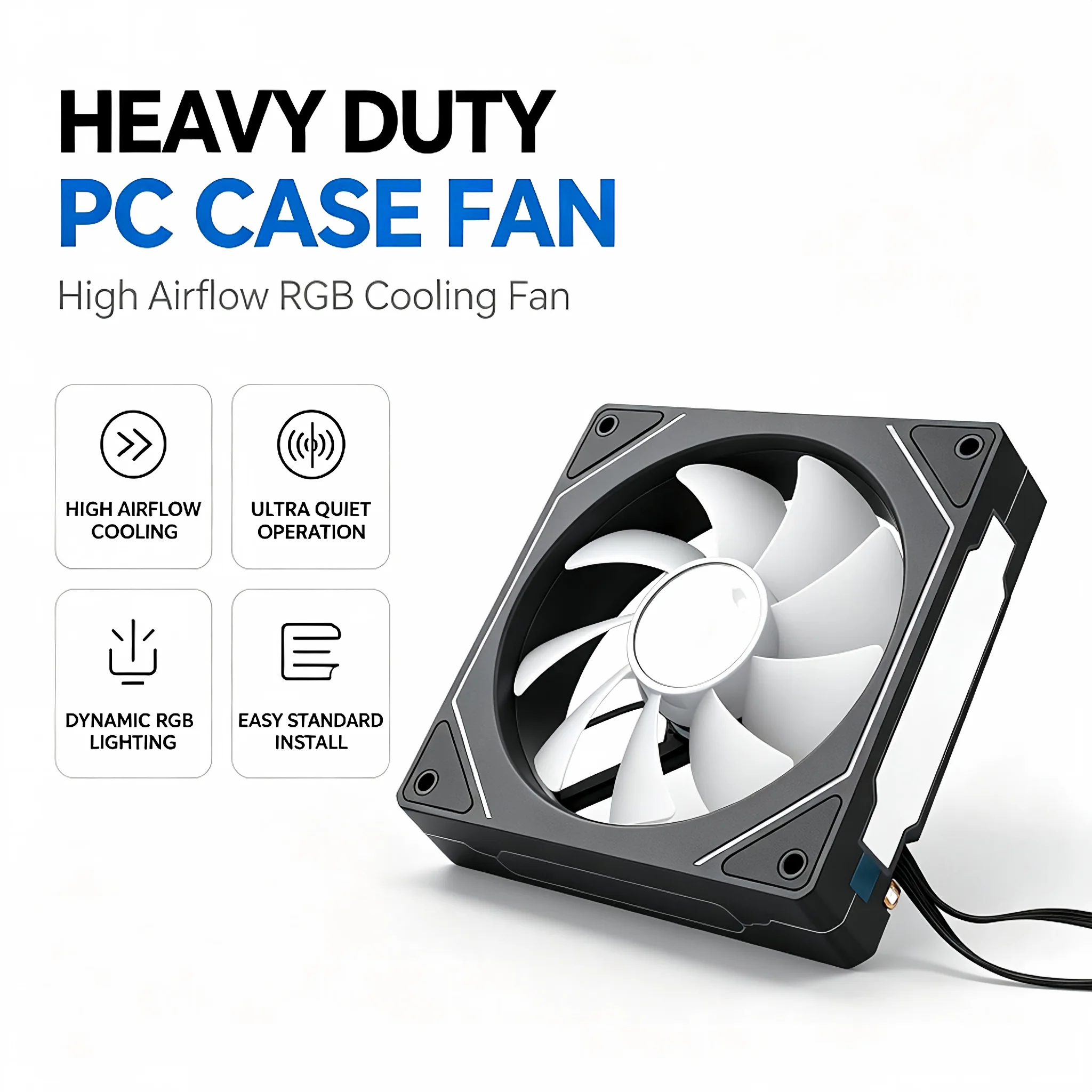 Prism 5 Pro 120mm ARGB Case Fan PWM Silent PC Cooling Fan 5V 3Pin Addressable RGB LED Computer Chassis Fan
