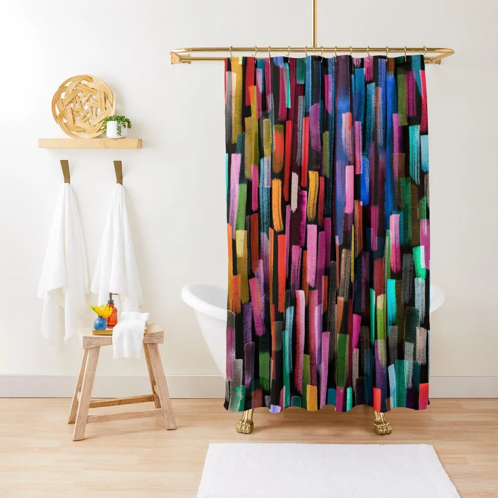 

Multicolored watercolor stripes pattern Shower Curtain Curtain For Bathroom Shower Waterproof Bathroom Shower Curtain