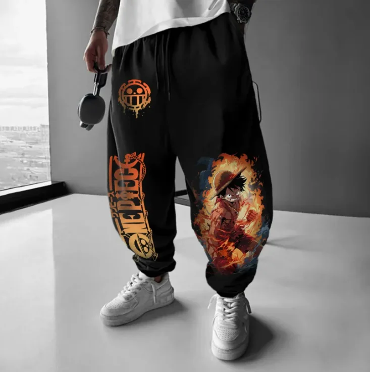 سراويل طويلة مطبوعة ذات طابع عالمي للرجال والنساء من قطعة واحدة، سراويل طويلة من القطن الخالص فضفاضة من الصوف للخريف والشتاء #2