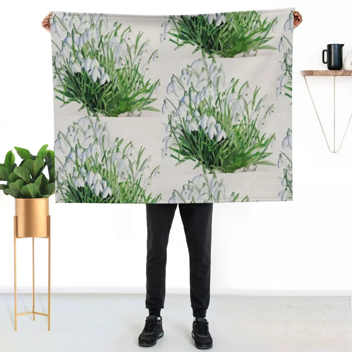 

Snowdrops watercolour painting Throw Blanket Luxurious Soft Blanket Holiday Gift for Family