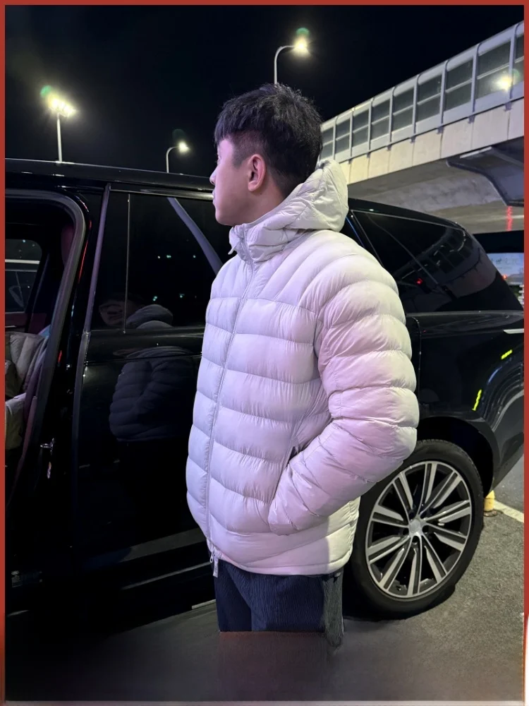 

High-End Lightweight Thermal Cotton Jaet for Men 20 Pieces Stand Fit Faion Urban Sle Zipper Decoration Nylon