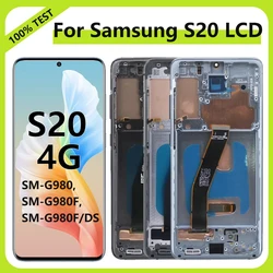 Super AMOLED Screen S20 LCD Display For Samsung Galaxy S20 4G G980 G980F Display Touch Screen Digitizer Assembly With Frame S20