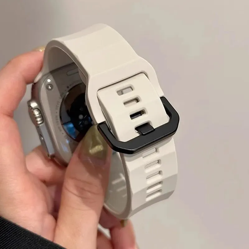 Ремешок силиконовый для Apple Watch Ultra 9 8 SE 7 49 мм 45 мм 44 мм 41 мм 40 мм