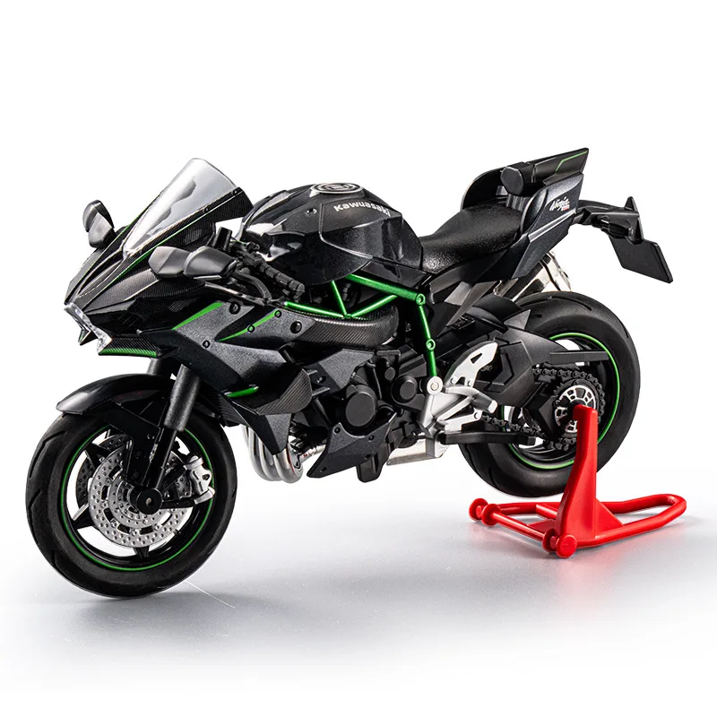 Tamanho grande escala 1:10 modelo fundido modelo de motocicleta crianças som e luz moto brinquedo ou coleção presente namorado