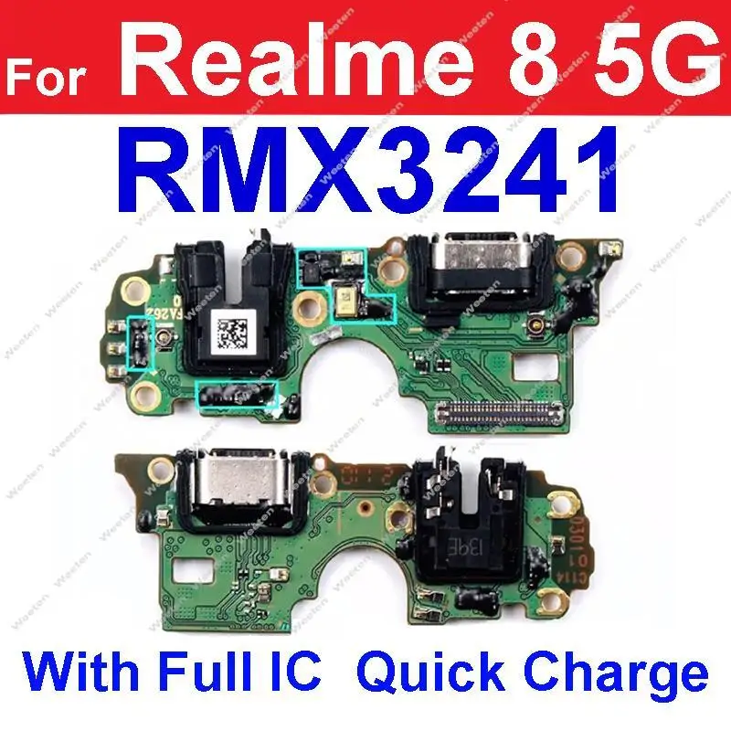 USB Charger Board Dock For Realme 8 8i 8S 4G 5G USB Charging Jack Port Connector Board Replacement Parts