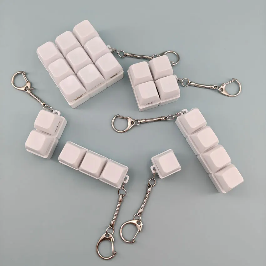 2/3/4/9 Keys Irritability Relief Fidget Toy 1Pcs Mini Keychain for Adult Kid Party Favor Home Office School Use