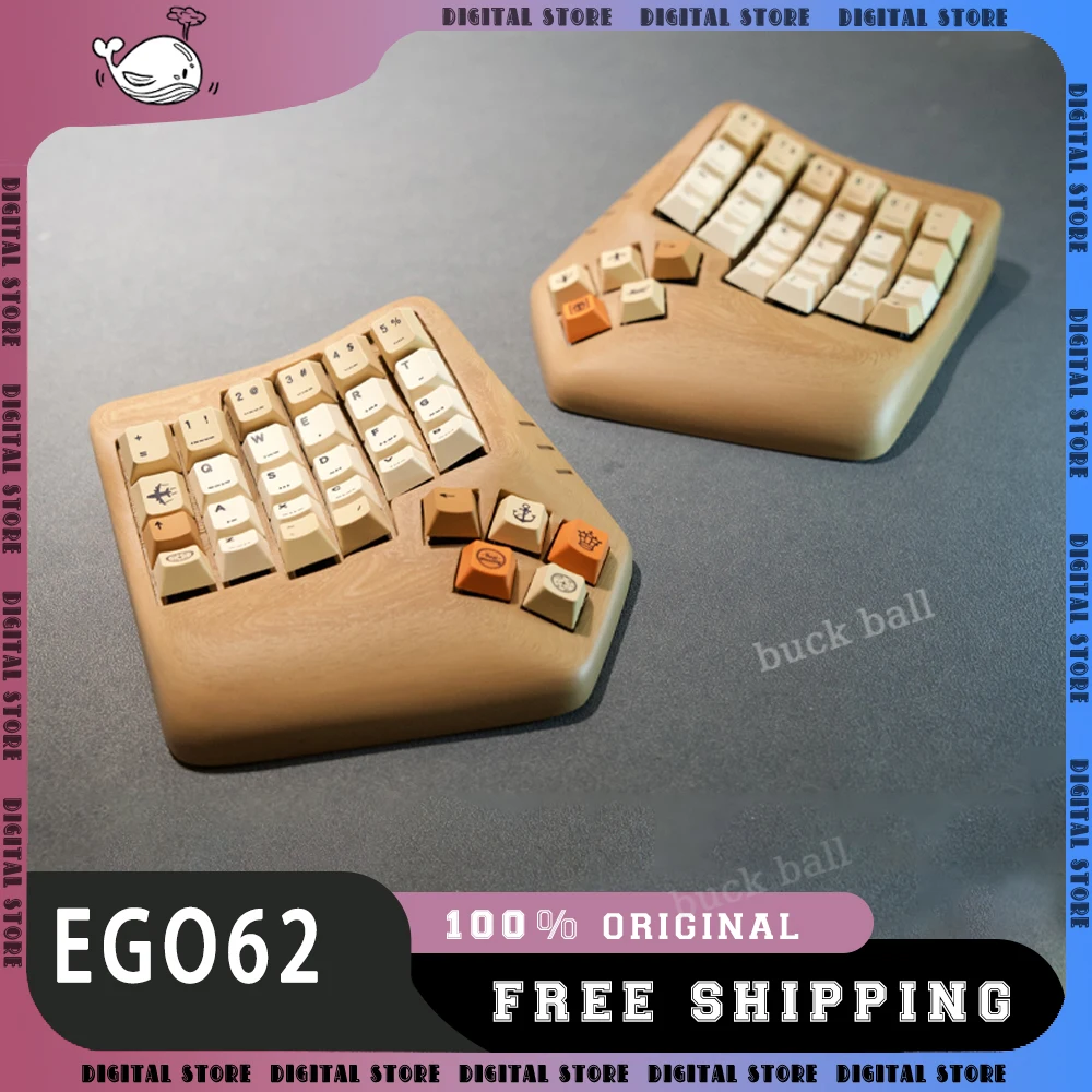 

Ego62 Split Keyboard Kit ZMK Dual Mode Corne Style Mechanical Keyboard Kit Custom Ergonomic Bluetooth Wireless Split Keyboard Ki