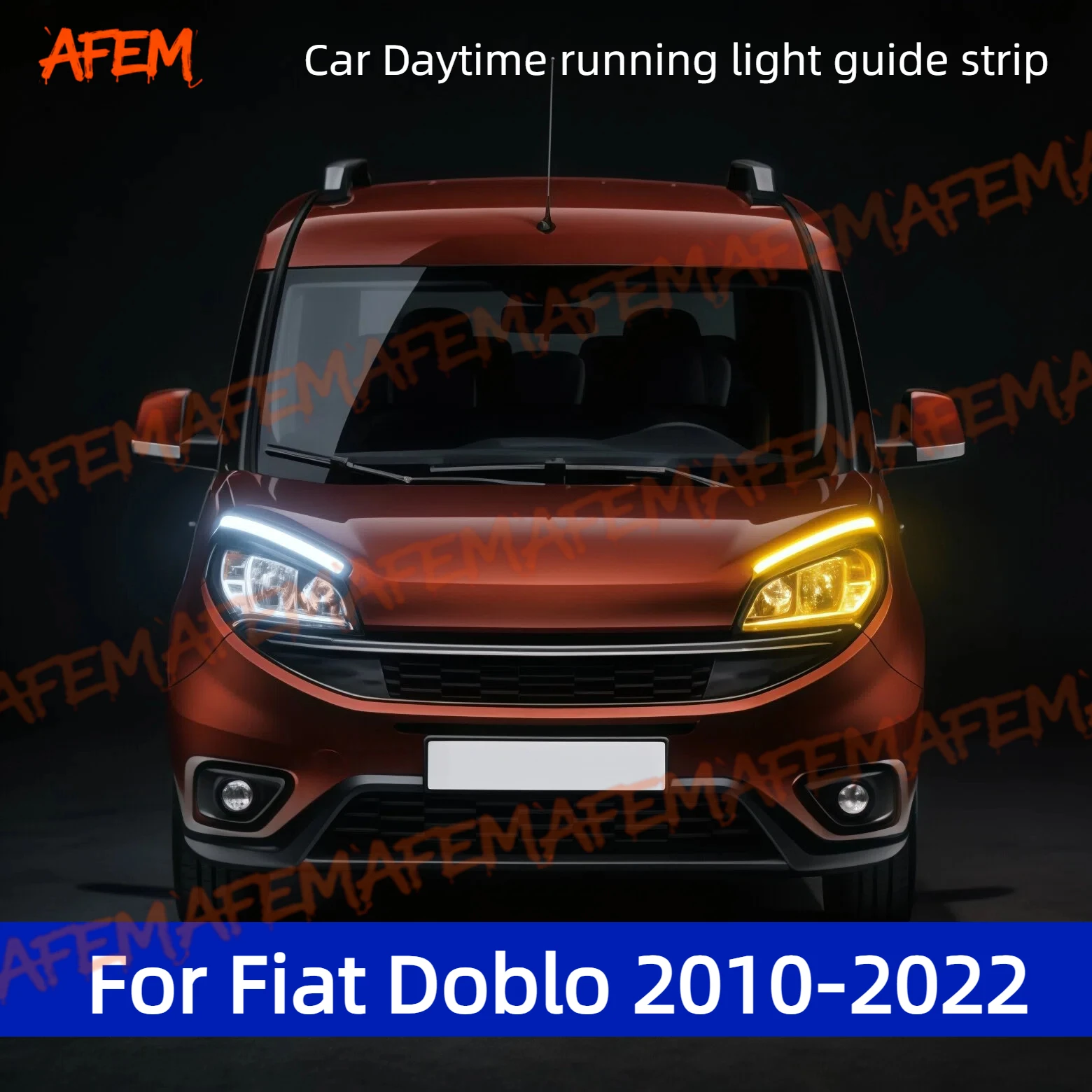 

For Fiat Doblo 2010-2022 Daytime Running Light Guide Strip Auto LED DRL Daytime Running light Flexible Decorative Ambient Lamp