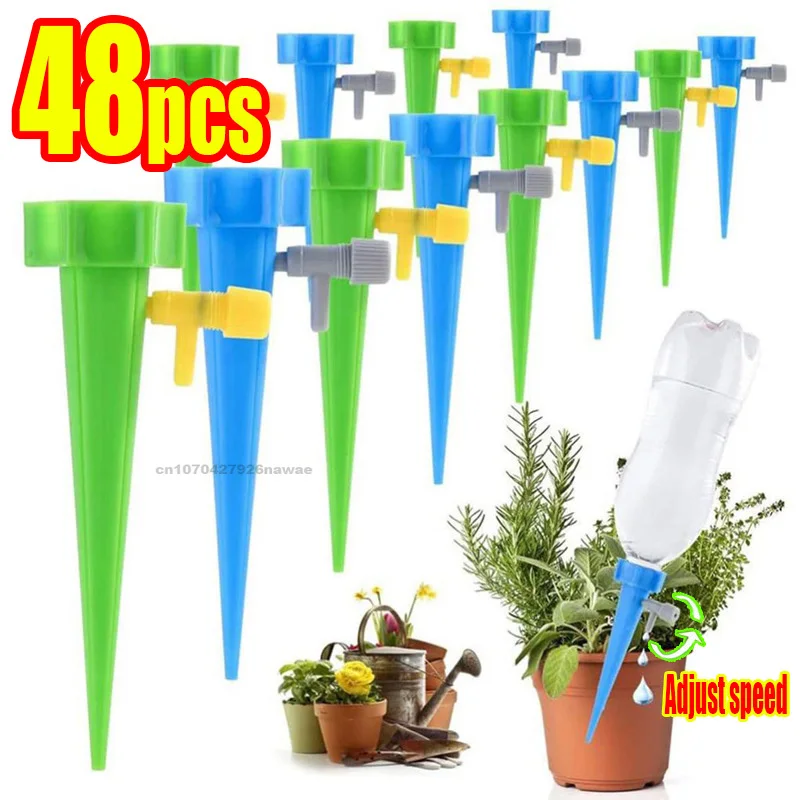 48/1PCS Automatic Drip Irrigation System Self Watering Adjustable for Flower Plants Greenhouse Garden Auto Water Dripper Device