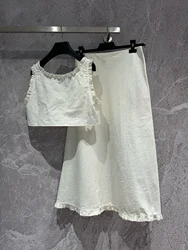 2024 New Lace Embroidered Skirt and Tank Top