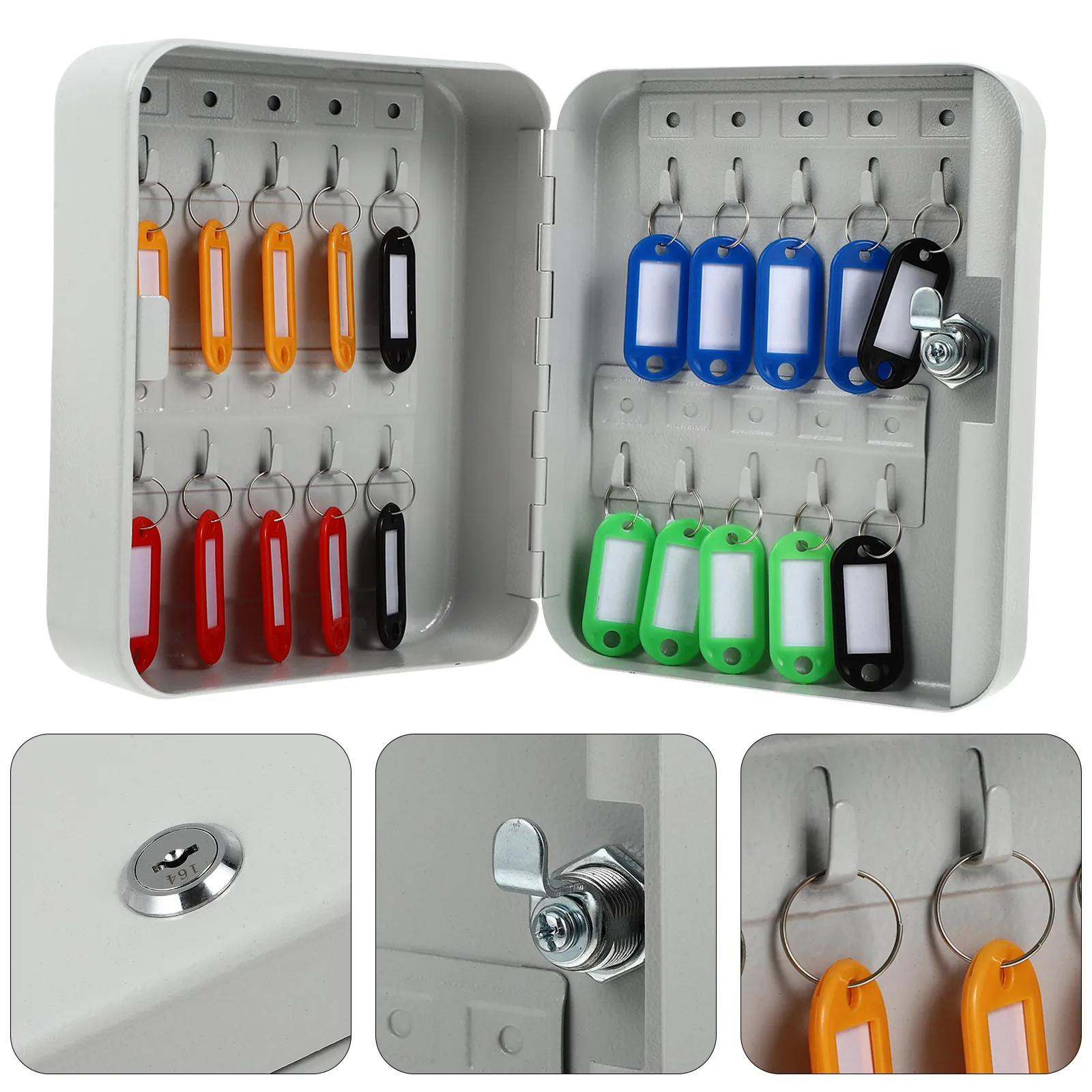 Key Storage Box Wall Mount Premium Material Key Lock Box Practical Wear-Resistant Multi Slot Design Suitable Property