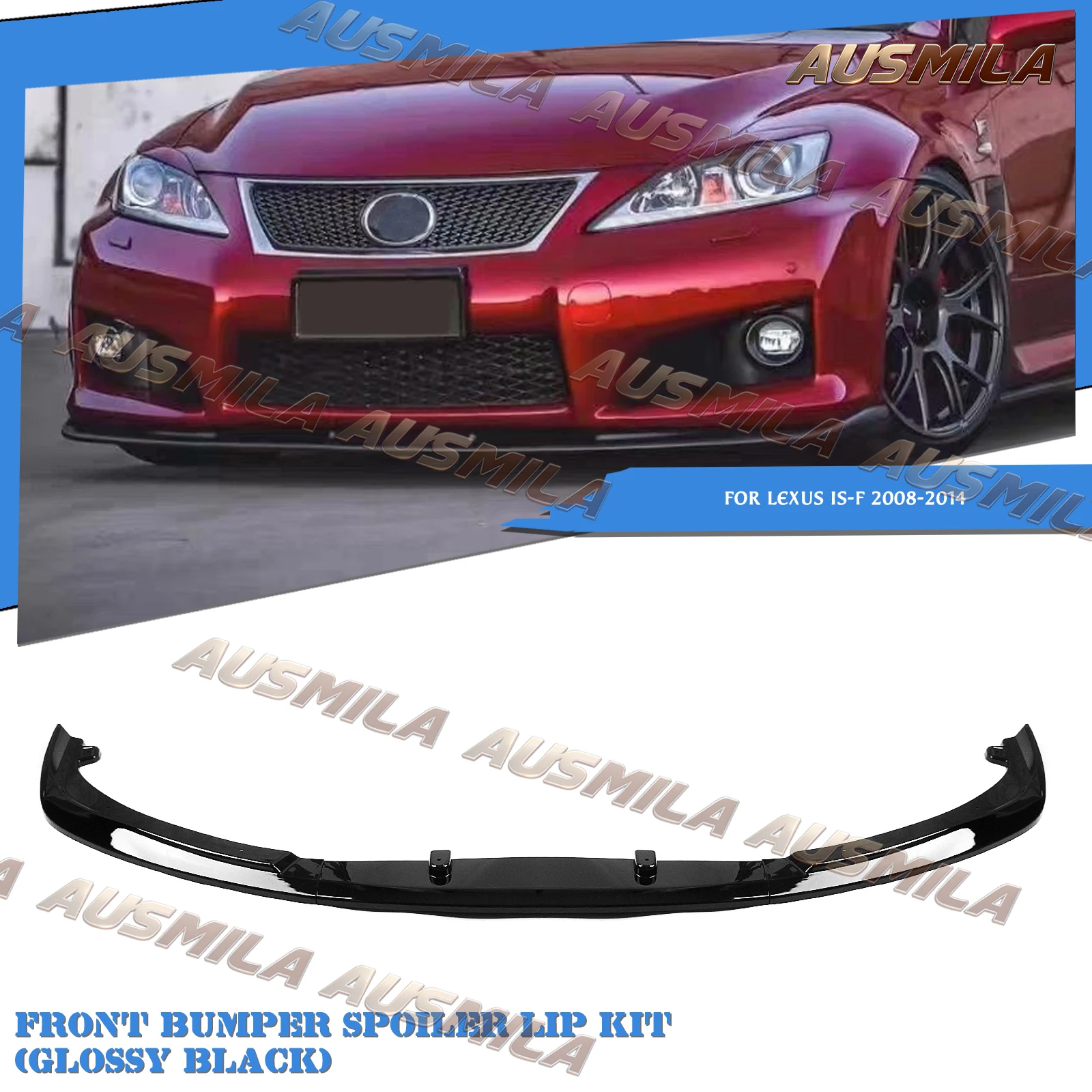 

Front Bumper Lip Spoiler Splitter Lower Blade Canard Protector Cover For Lexus IS F 2008-2014