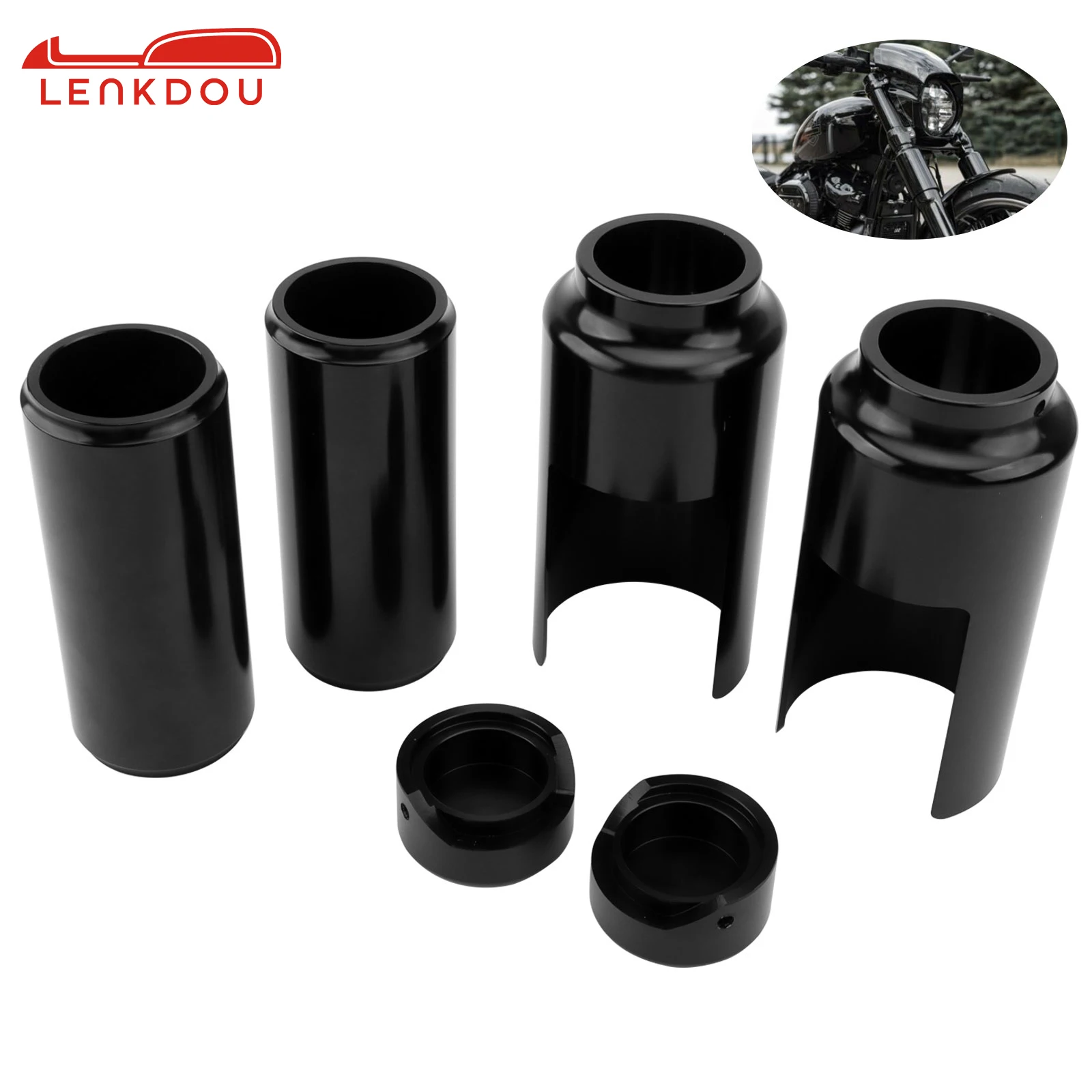 

Motorcycle Front Upper Lower Fork Cover Kit Shock Absorber Gaiter Protective Sleeve For Harley Softail Breakout FXBR/S 2018-2022