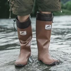 Fashion Couple's Rain Boots Waterproof Mid.Calf Length Non-Slip Drawstring Rubber Boots Men Rain Boots Chef Shoes Fishing Shoes