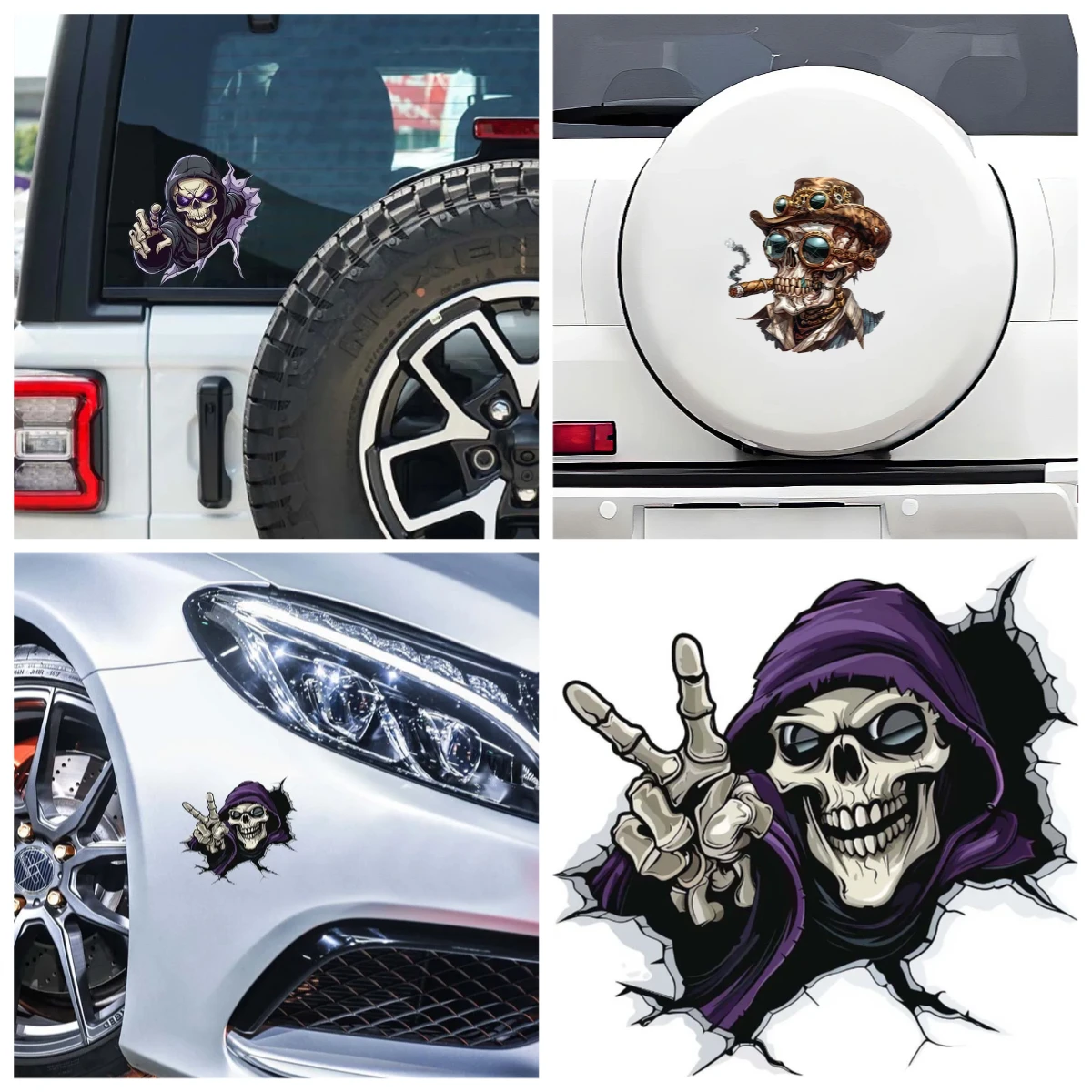 

Ghost Face Body Stickers - Scratch Cover Vinyl Decal for Car Motorcycle Scooter, Waterproof Decor