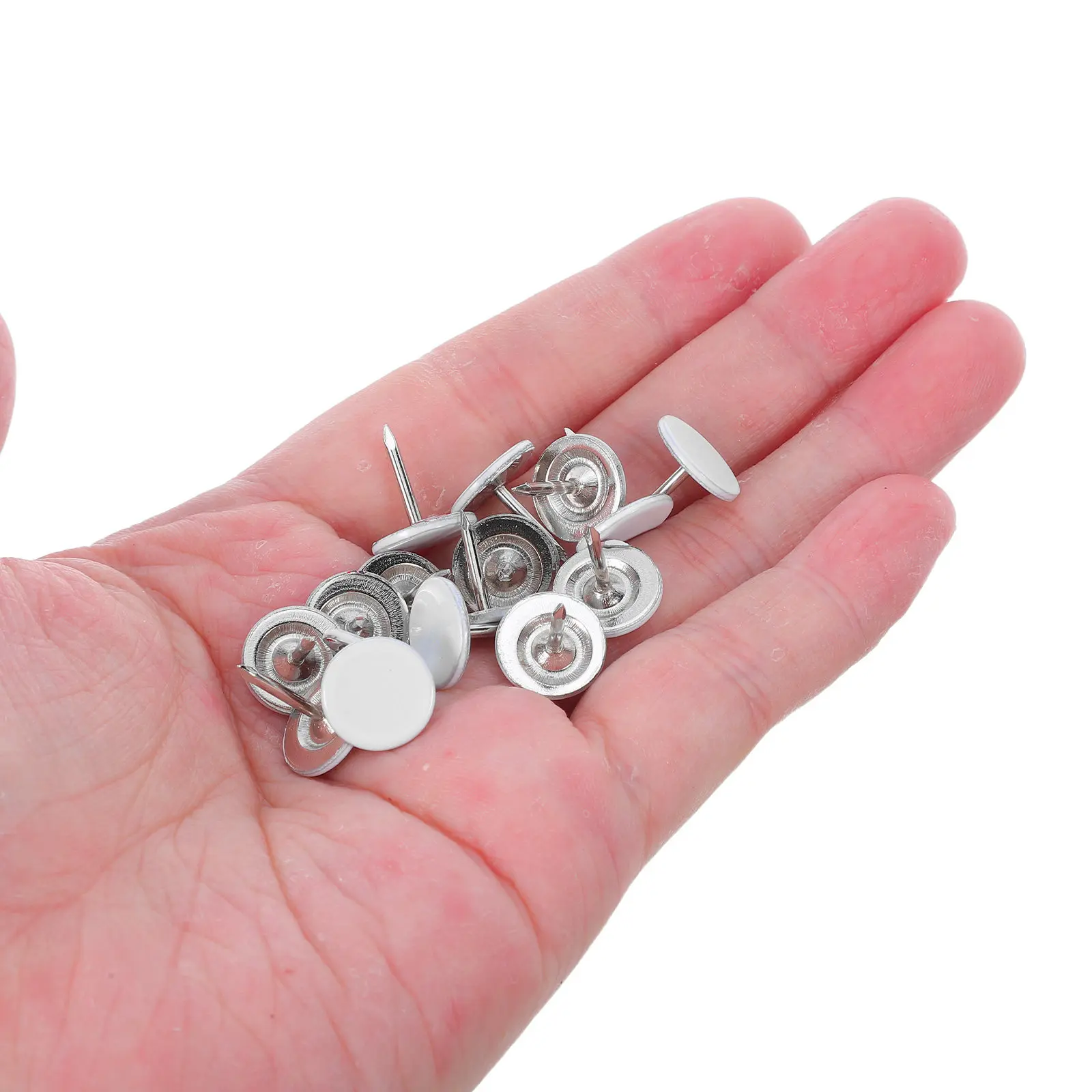 100Pcs Refined Flat White Mini Decorative Upholstery Tacks for Upholstered Furniture Sofa Chairs Wood Panels Decorative Nailhead