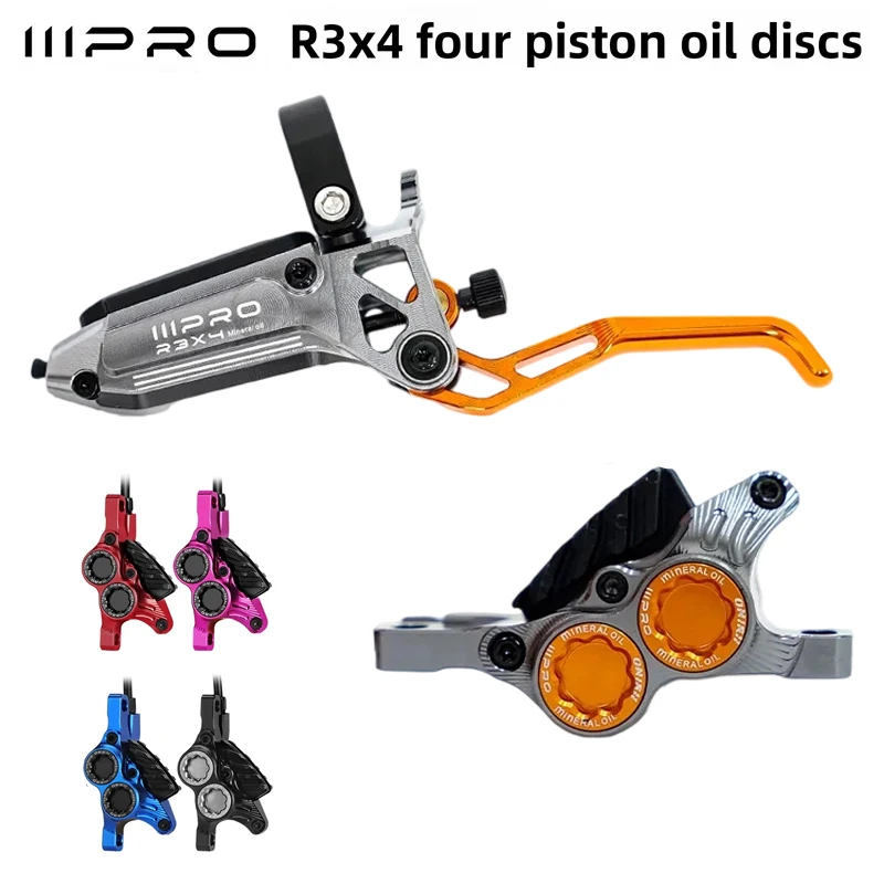 

IIIPRO R3X4 Ultralight Hydraulic Disc Brake: 4 Piston, 880/1700mm, Cooling Oil, for MTB/AM/DH/Road Bikes