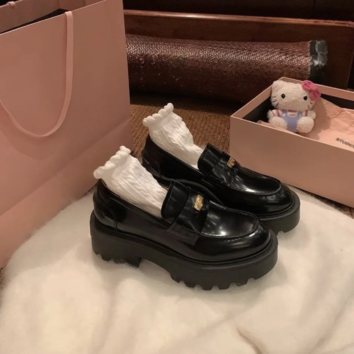 

Women's Round Toe Chunky Heel Loafers , Shock-Absorbing Soft Sole, Comfortable Daily Wear Shoes for Office & Casual All Seasons