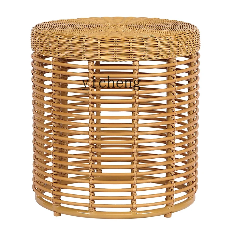 FZ outdoor rattan circular coffee table balcony sunken card seat B & B living room outdoor side table