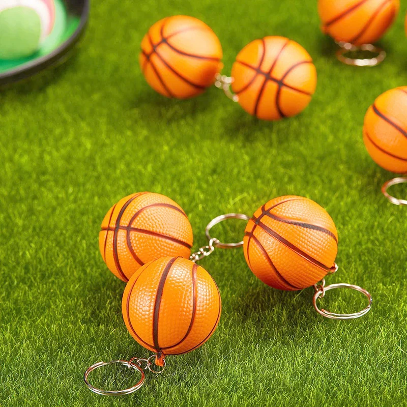 Fidget Toy Squeeze Stress Ball Relief Toys Kids Children Soft Foam Sponge Football Basketball Keychain Stress Reliever Toys