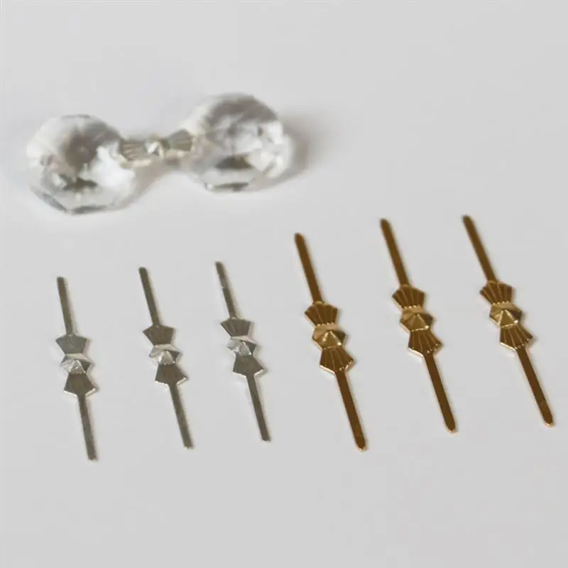 300pcs Butterfly Bowtie Metal Hooks Tie Clips Crystal Chandelier Beads Pendant Connector Clips Fastening Pin Light Supplies