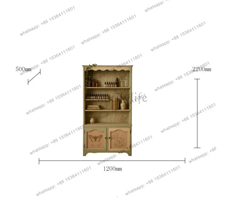 French Vintage Living Room Roman Column Locker/Open Locker/Modern Simplicity