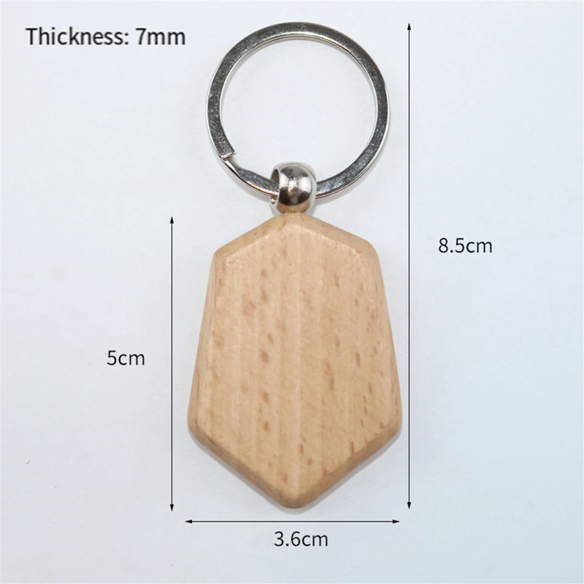 50 Pieces Blank Wooden Key Tag Key Engraving Blanks Unfinished Wood Keychain Key Ring Key Tags for DIY Crafts Style 6