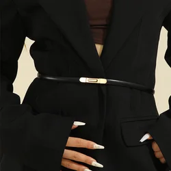 Fashion Adjustable Thin Belt Female Luxury Brands Designer Girdle Korean Corset Metal Buckle Desiner Elegant Belts For Women