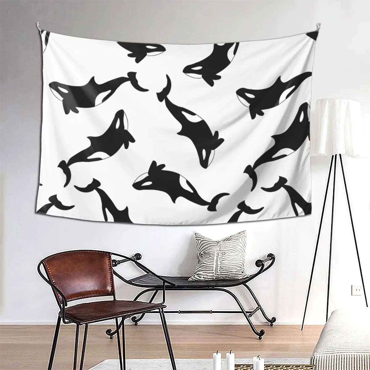 

Orca Killer Whale Tapestry Art Wall Hanging Aesthetic Home Decor Tapestries for Living Room Bedroom Dorm Room