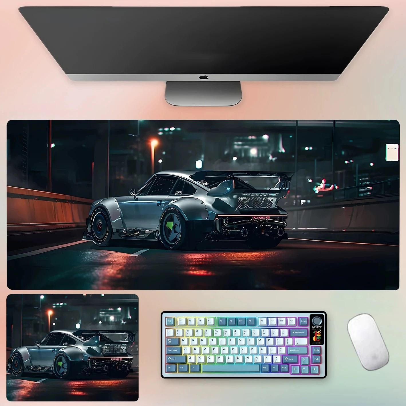 New Cool Supercar Leather Mouse Pad Large High Definition Printing Office Game Computer Table Pad Keyboard Pad Racing Periphery