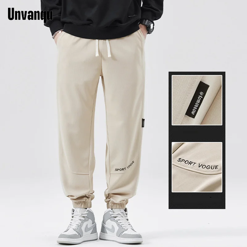 Unvanqu 2024 Spring New Men Casual Fashion Sports Pant Gym Jogger Running Workout Jogging Long Trousers Street Youth Harem Pants