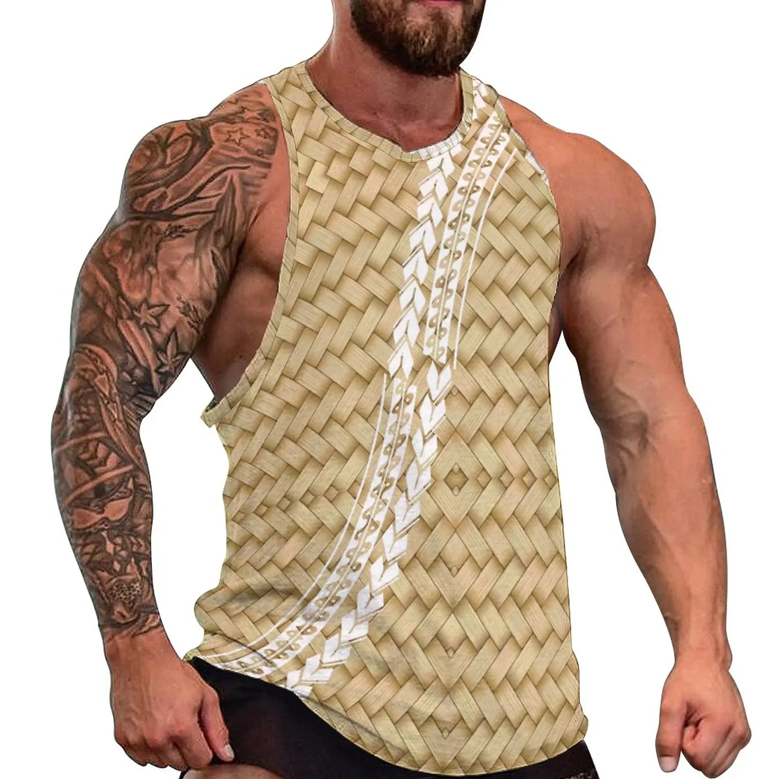 Polynesian Tribal Tank Tops Samoan Men Singlets Island Wear