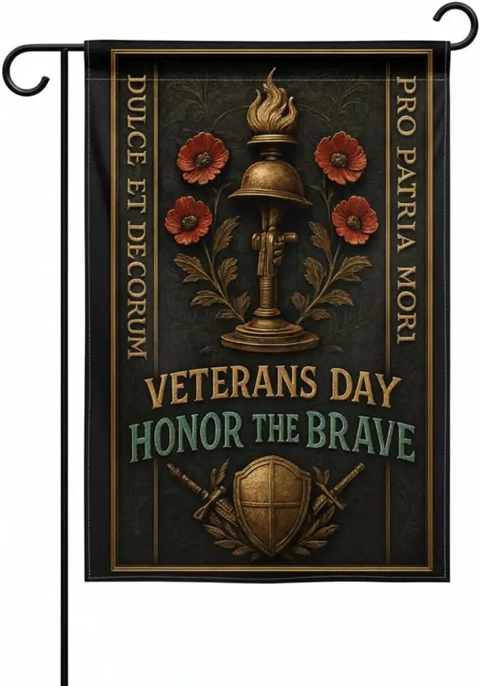 Military Veteran Garden Flag 12x18 In Doublesided Honor the Brave US Armed Forces Service Tribute Display for Veterans Day M LLG