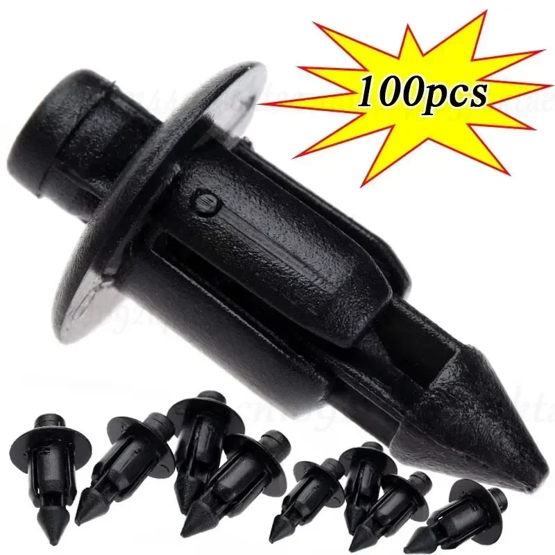 10/100pcs Motorcycle 6mm Rivet Fairing Body Trim Panel Fastener Screw Clips Universal For Suzuki Kawasaki Yamah