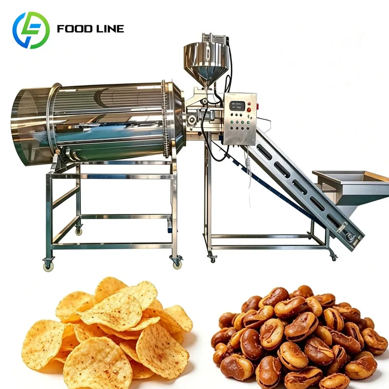Snack Food Seasoning Machine Commercial Flavoring Tumbler Potato Chips Nuts Popcorn Beans Mixer Customized