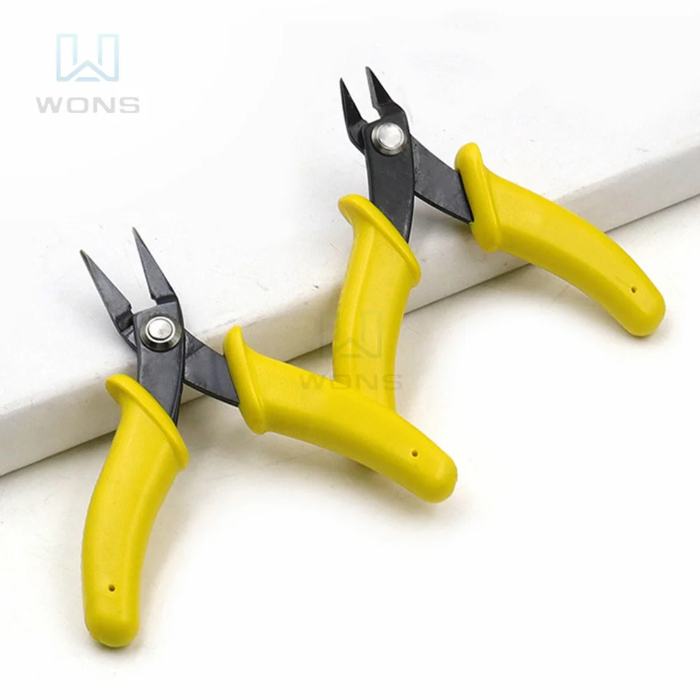 Mini Diagonal Pliers 3.5 Inch Circlip Pliers Tools Cutting Wires Insulating Rubber Handle Industrial Pliers with Lock Nipper