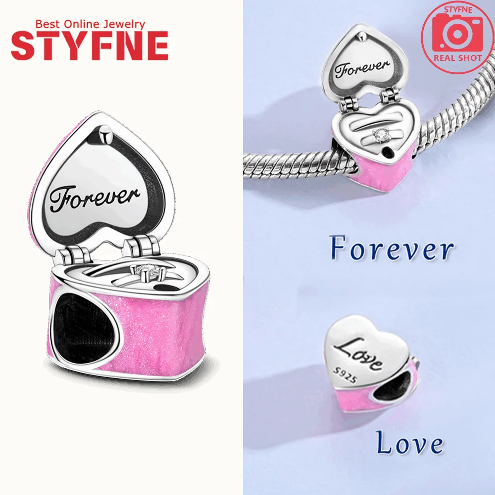 Silver-Plated Infinity Knot Heart Charm Bead for Bracelets