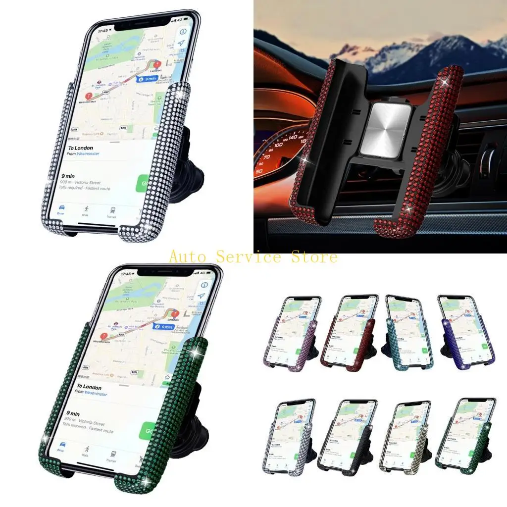

462A Upgrade Car Air Vent Mount Clip Car Phone Holder with Bling Crystal