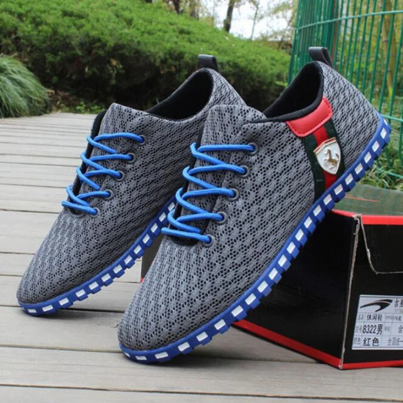 Men Casual Shoes New Arrival Breathable Mesh Flats Shoes Men Loafers Slip On Mens Driving Shoes Trainers Size 39-46