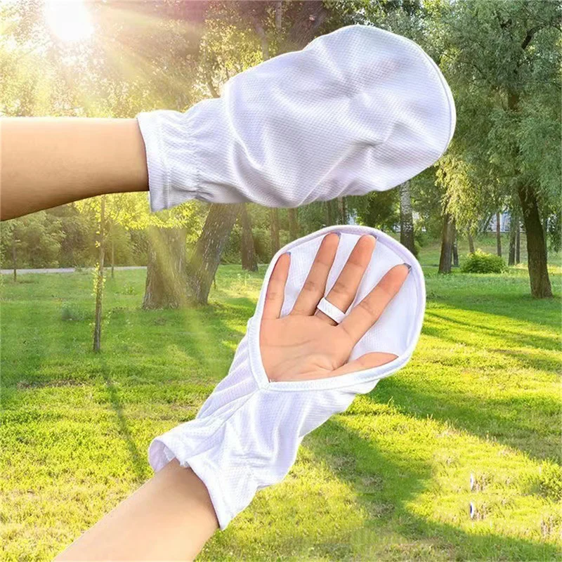 Guantes de protección solar para mujer, manoplas cortas con dedos abiertos, manga fina, conducción al aire libre, Verano