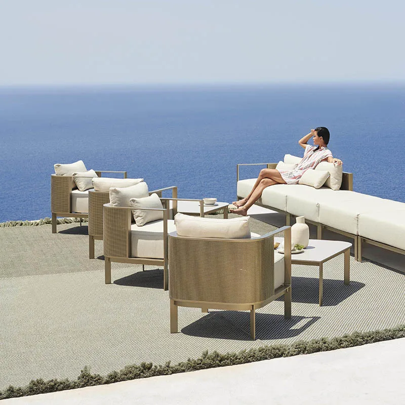 

Outdoor Stainless Steel Sofa Courtyard Garden Scenic Spot Leisure Chair Overhead Hotel Chair